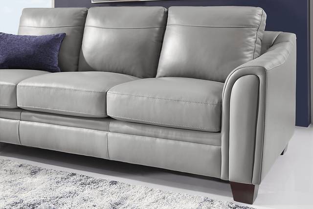 Santa Croce Gray Leather 8 Pc Living Room - Thumbnail - Image 5