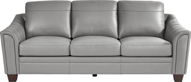 Santa Croce Gray Leather 8 Pc Living Room - Thumbnail - Image 2