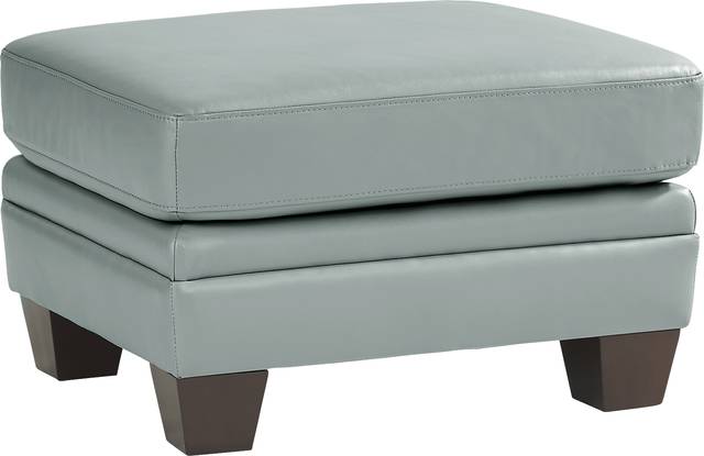 Santa Croce Mint Leather Ottoman - Thumbnail - Image 1