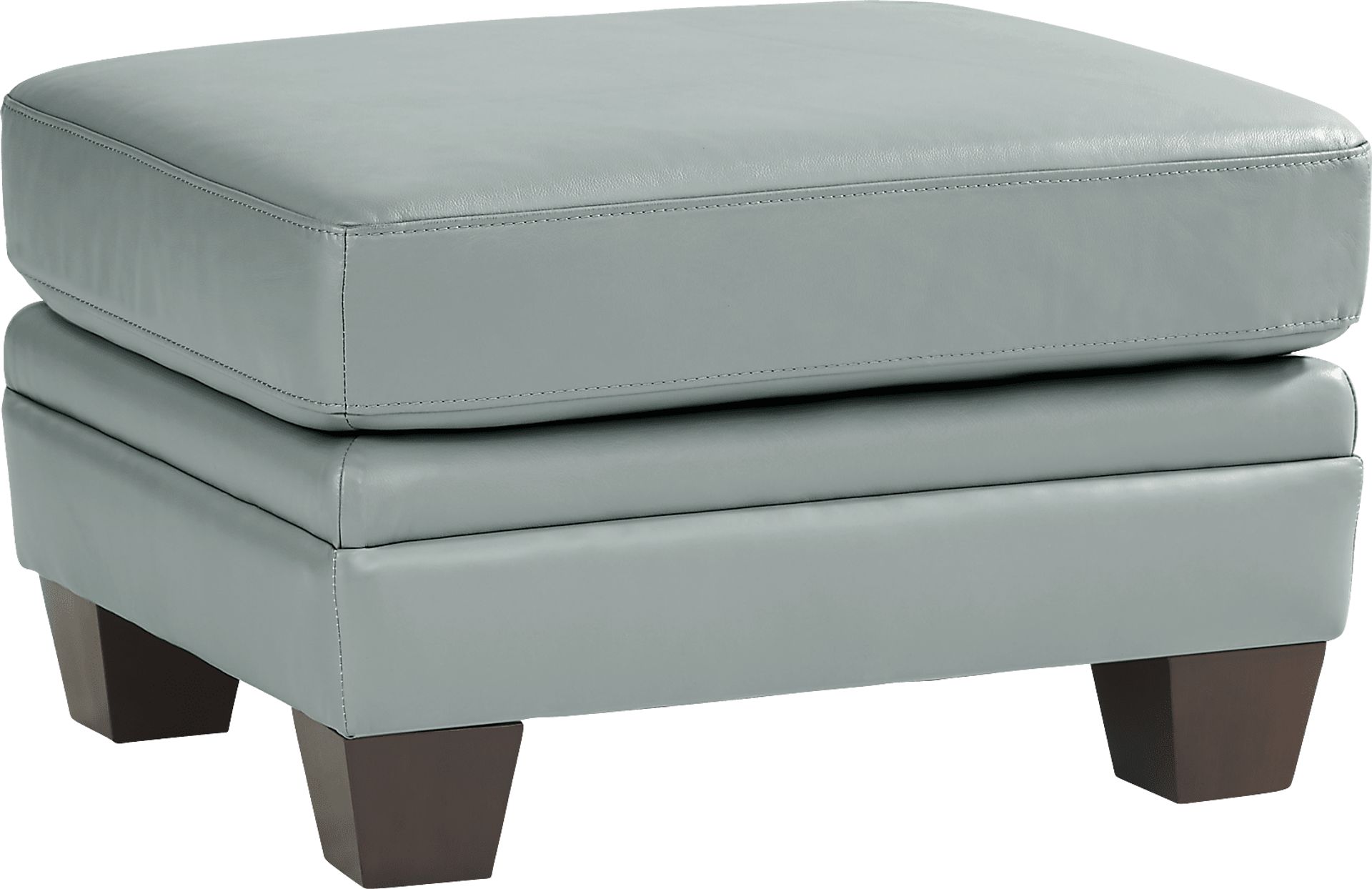 Santa Croce Mint Leather Ottoman - Image 1