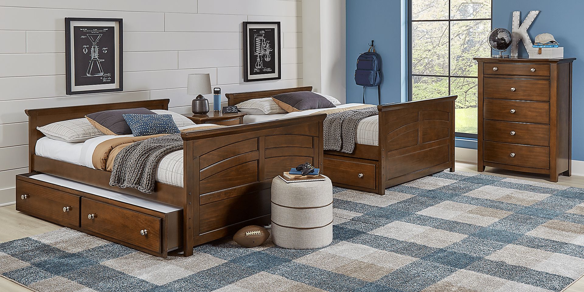 Kids Santa Cruz Brown Cherry Full/Full Bunk Bed - Image 3