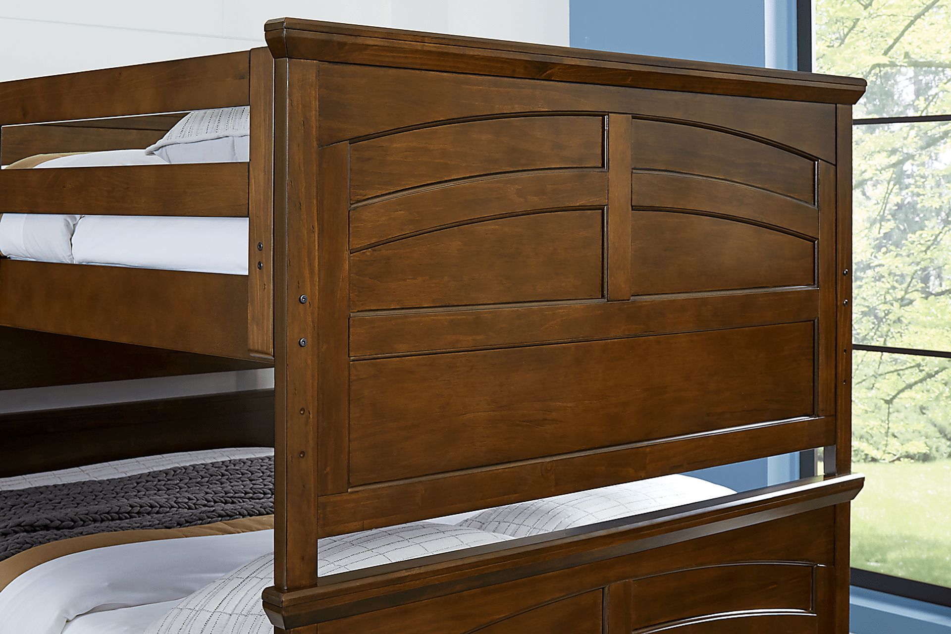Kids Santa Cruz Brown Cherry Full/Full Bunk Bed - Image 4