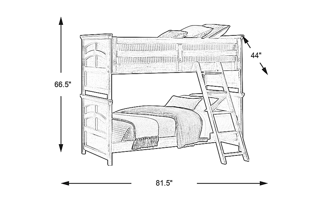 Kids Santa Cruz Brown Cherry Twin/Twin Bunk Bed
