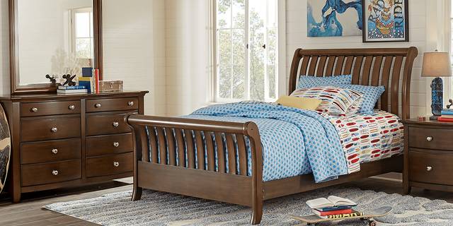Kids Santa Cruz Cherry 5 Pc Twin Sleigh Bedroom - Thumbnail - Image 1