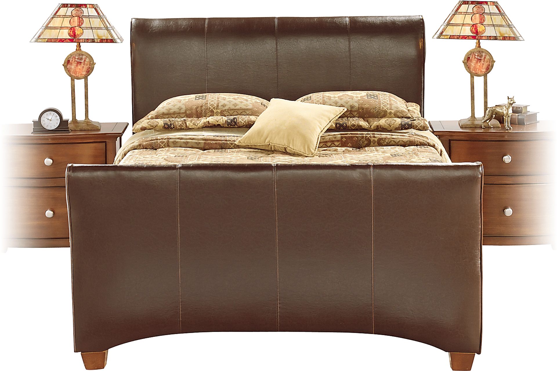 Santa Cruz Faux Leather 3 Pc Queen Bed - Image 1
