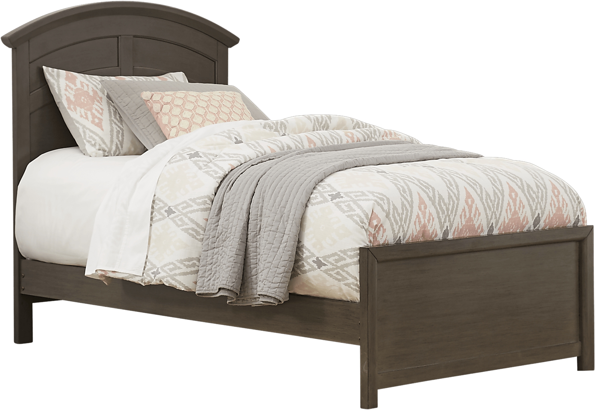 gray 3 pc twin panel bed