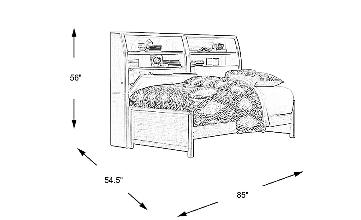 Santa Cruz Gray 5 Pc Full Bookcase Daybed Rooms to Go