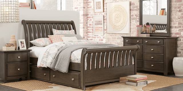 Kids Santa Cruz Gray 5 Pc Full Sleigh Bedroom - Thumbnail - Image 1