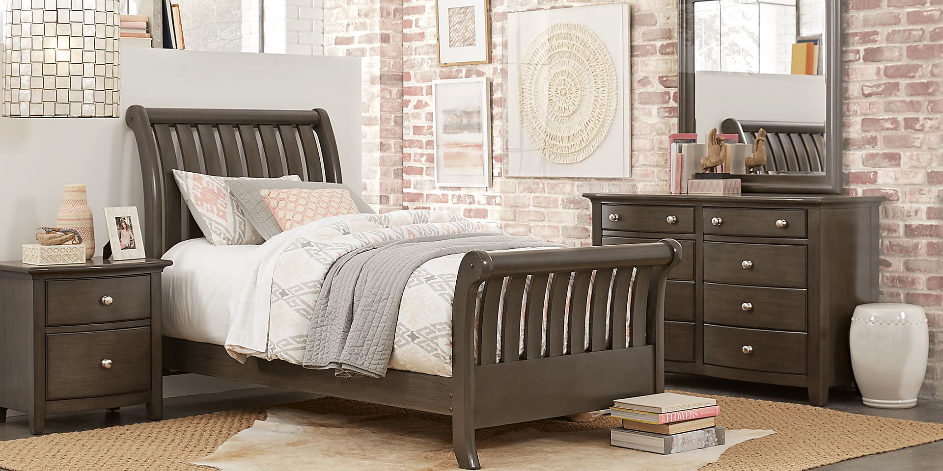 Kids Santa Cruz Gray 3 Pc Twin Sleigh Bed - Image 2