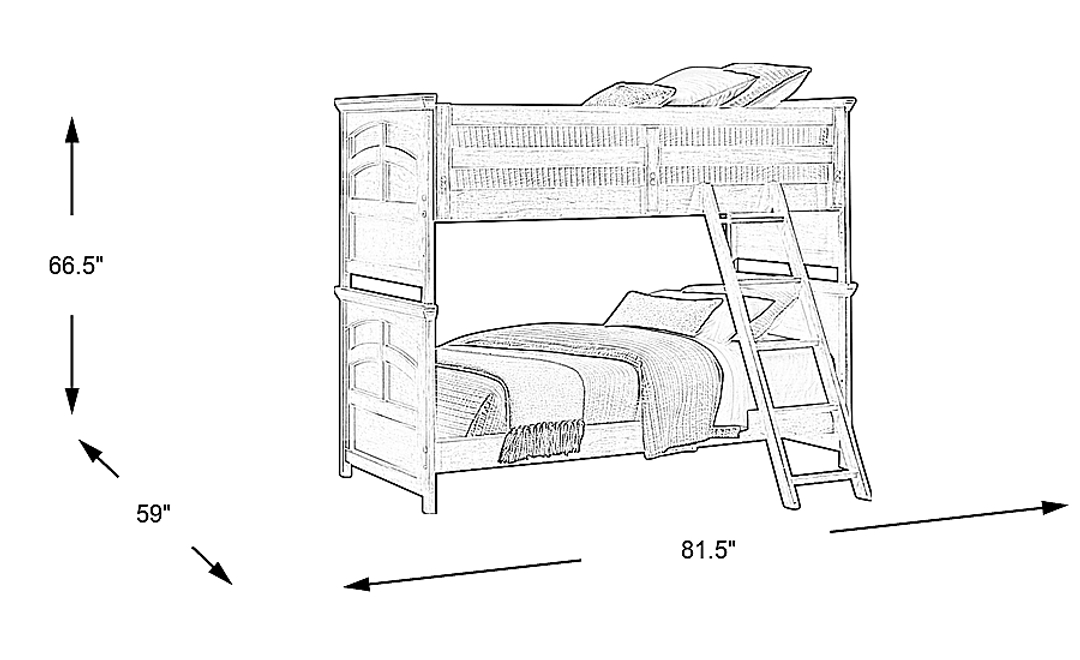 Kids Santa Cruz Gray Full/Full Bunk Bed