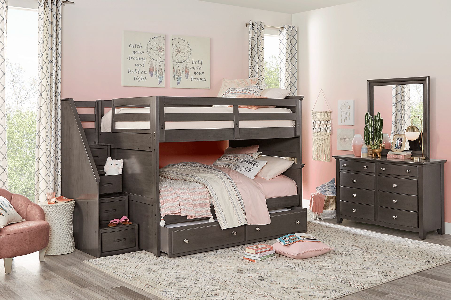 Santa Cruz Gray Full/Full Step Bunk Bed - Image 2