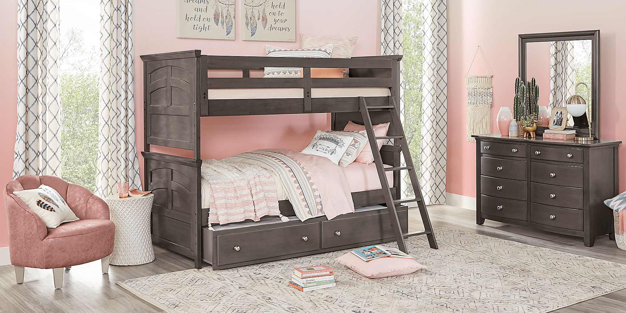 Santa Cruz Gray Twin/Twin Bunk Bed Rooms To Go