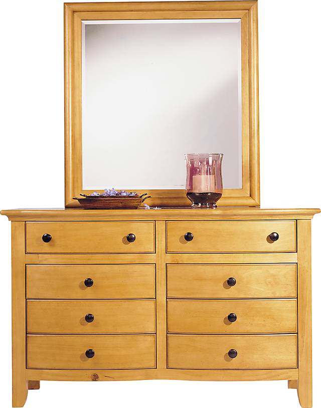 Santa Cruz Light Pine Dresser Mirror Set - Thumbnail - Image 1