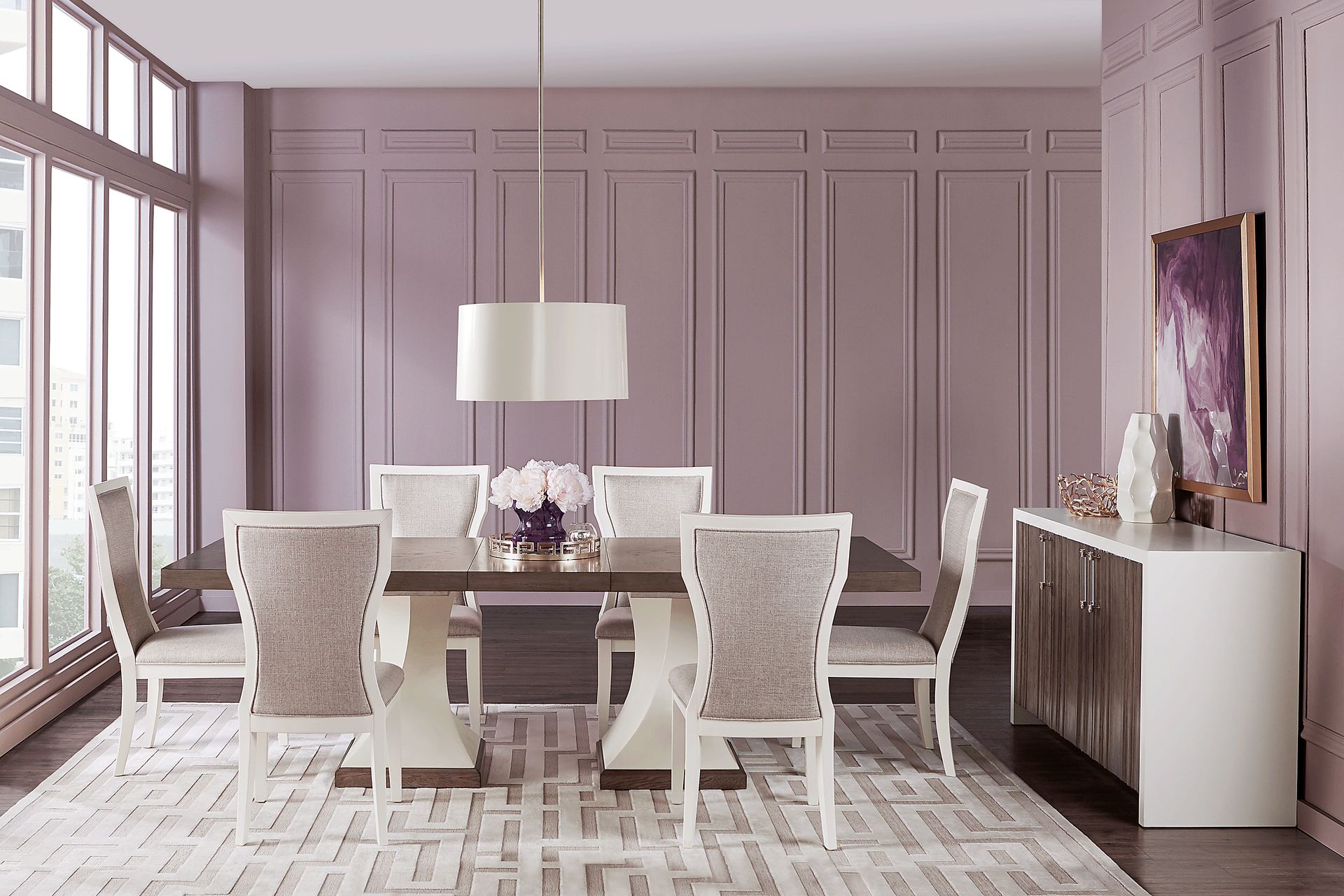 Santa Fiora White 7 Pc Rectangle Dining Room - Image 1
