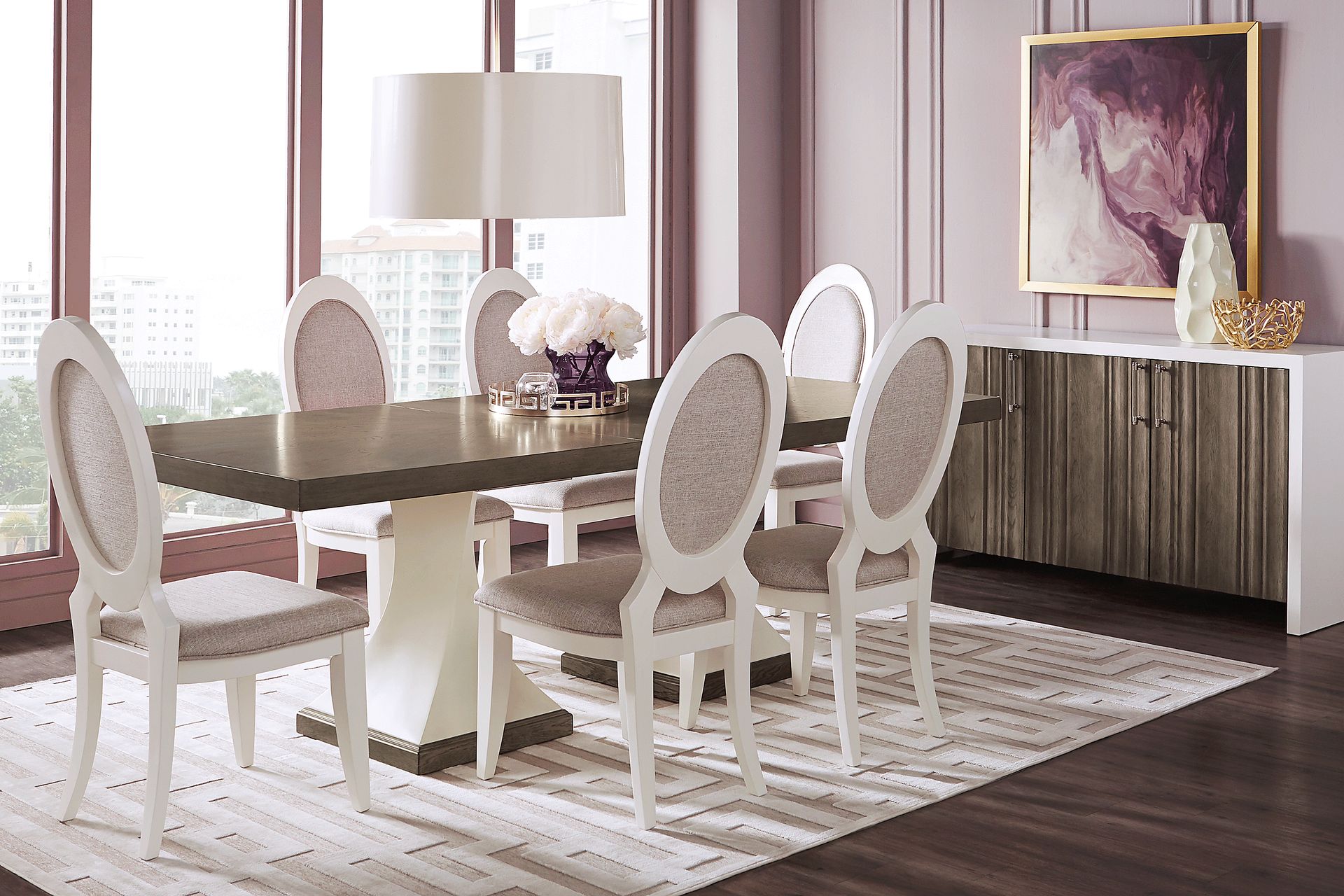 Santa Fiora White Rectangle Dining Table - Image 2