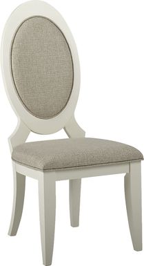 Santa Fiora White Oval Back Side Chair