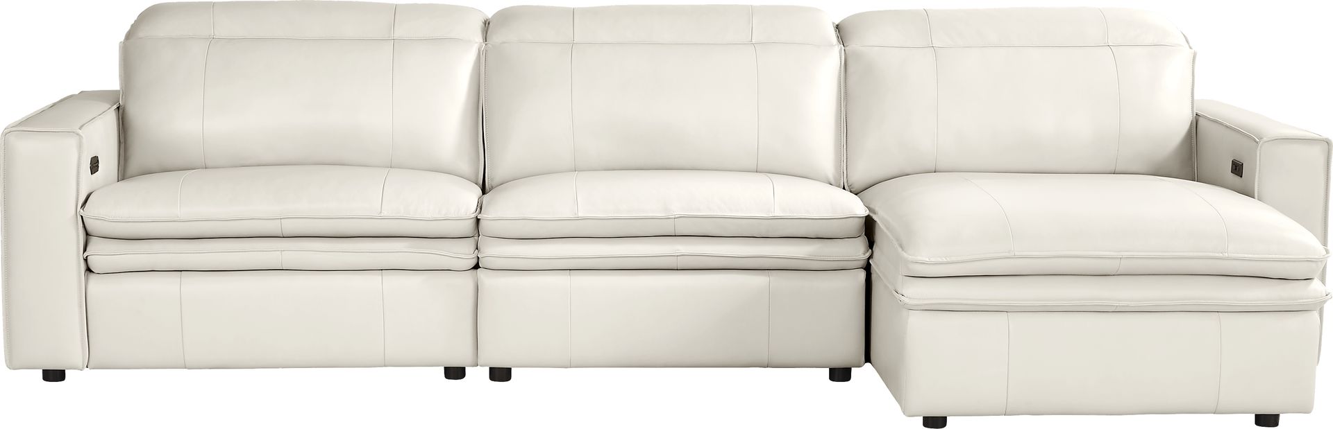 Santorini Ice Leather 3 Pc Dual Power Reclining Sectional - Image 3