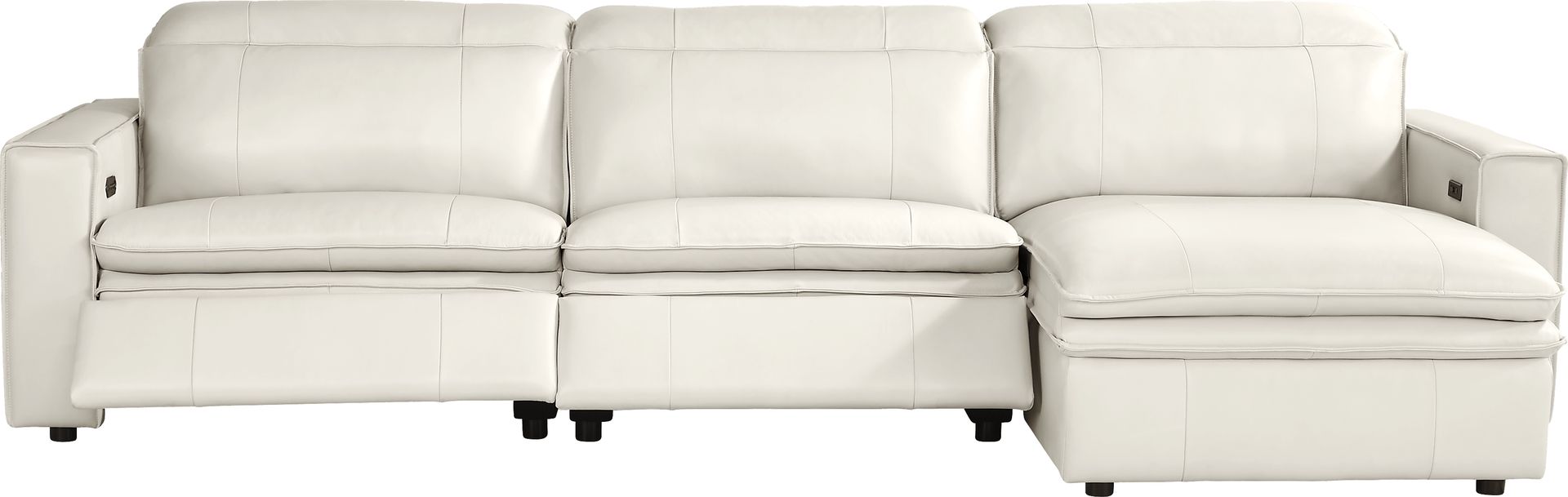 Santorini Ice Leather 3 Pc Dual Power Reclining Sectional - Image 1