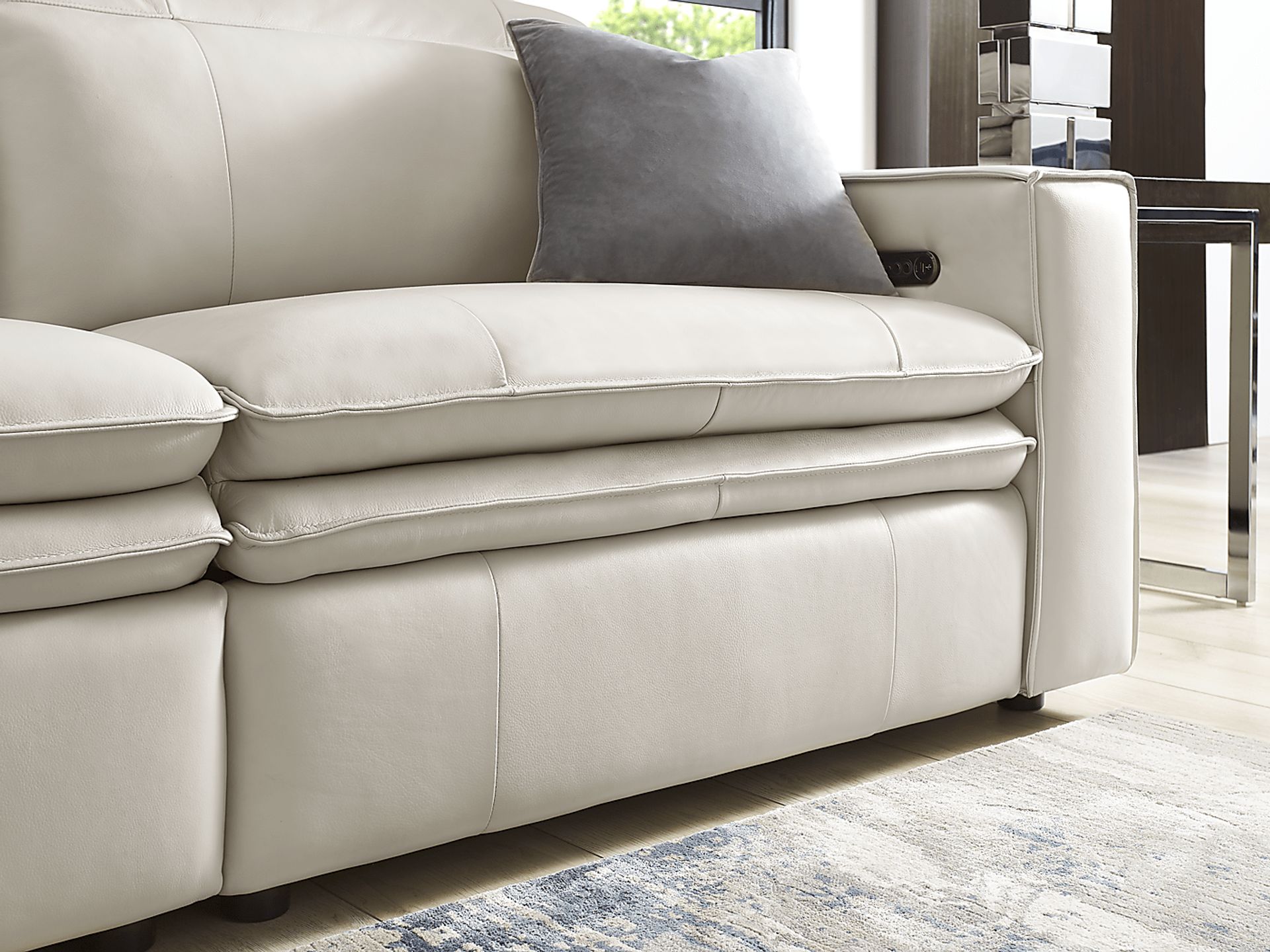 Santorini Ice Leather 3 Pc Dual Power Reclining Sectional - Image 10
