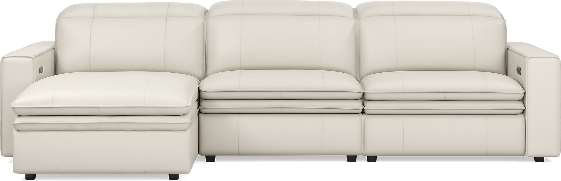 Santorini Ice Leather 3 Pc Dual Power Reclining Sectional - Image 5