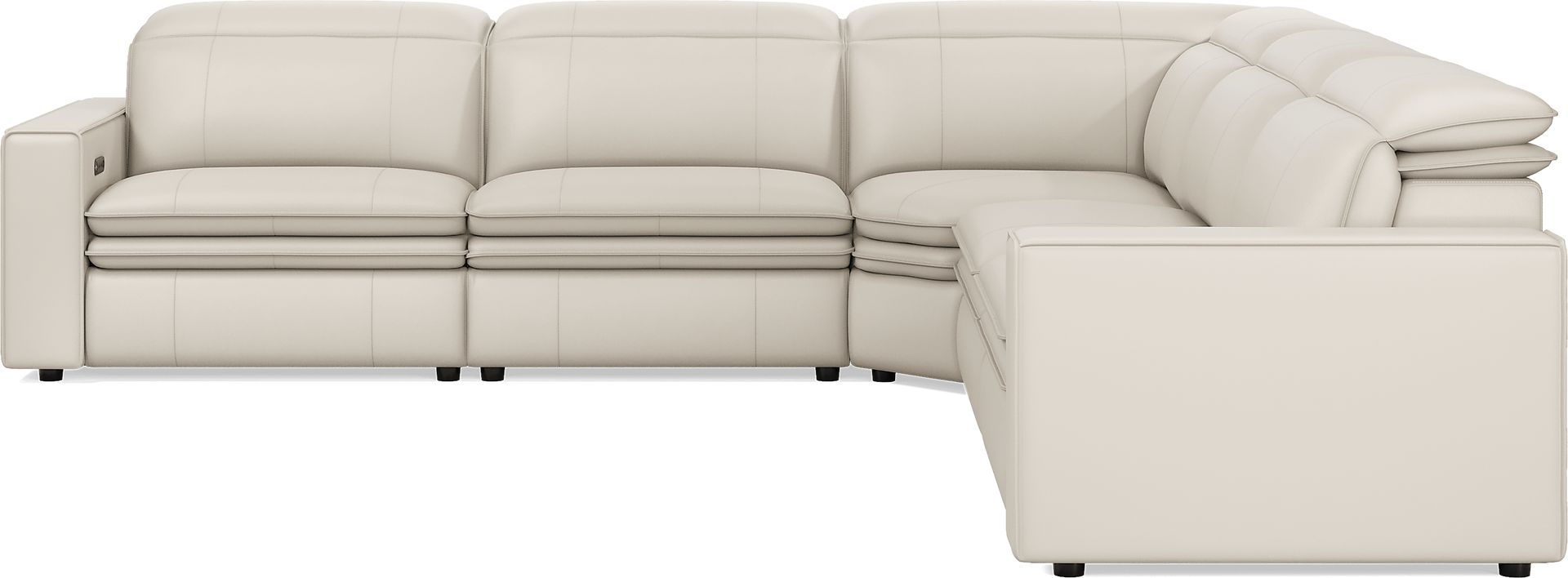 Santorini Ice Leather 5 Pc Dual Power Reclining Sectional - Image 3