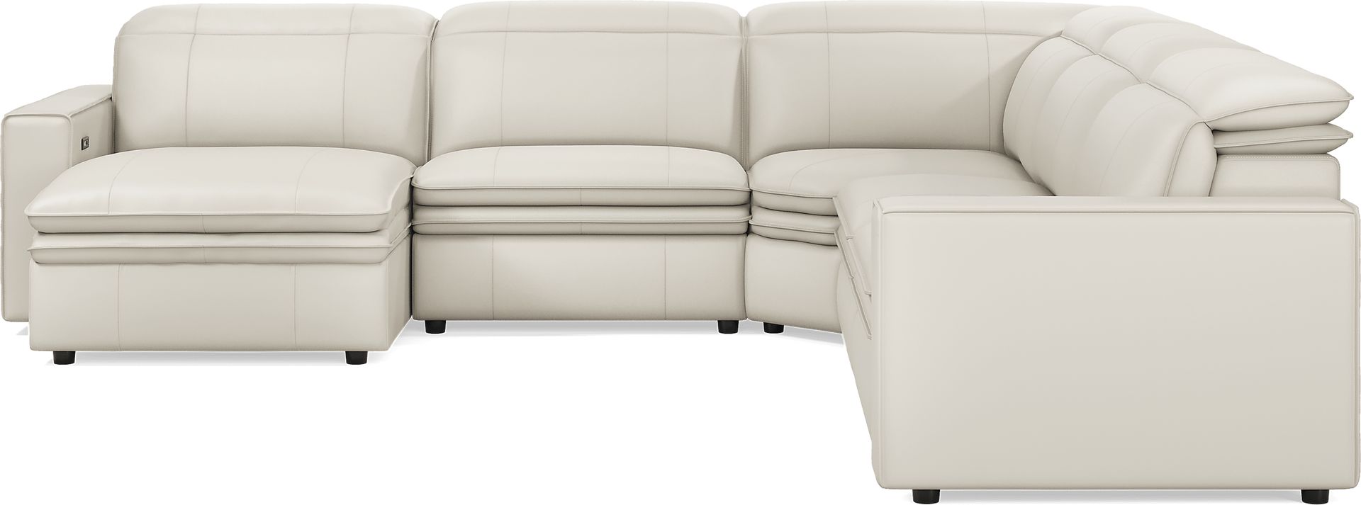 Santorini Ice Leather 5 Pc Dual Power Reclining Sectional - Image 2