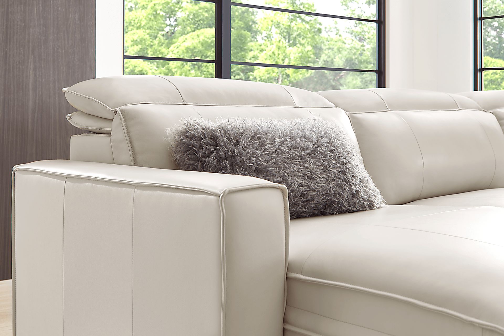 Santorini Ice Leather 5 Pc Dual Power Reclining Sectional - Image 9