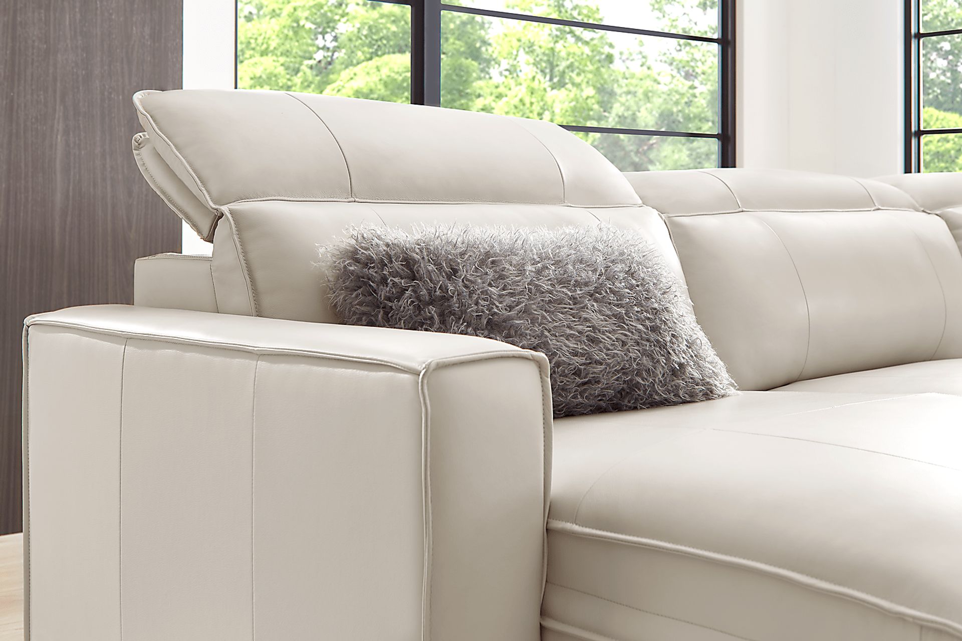 Santorini Ice Leather 5 Pc Dual Power Reclining Sectional - Image 10