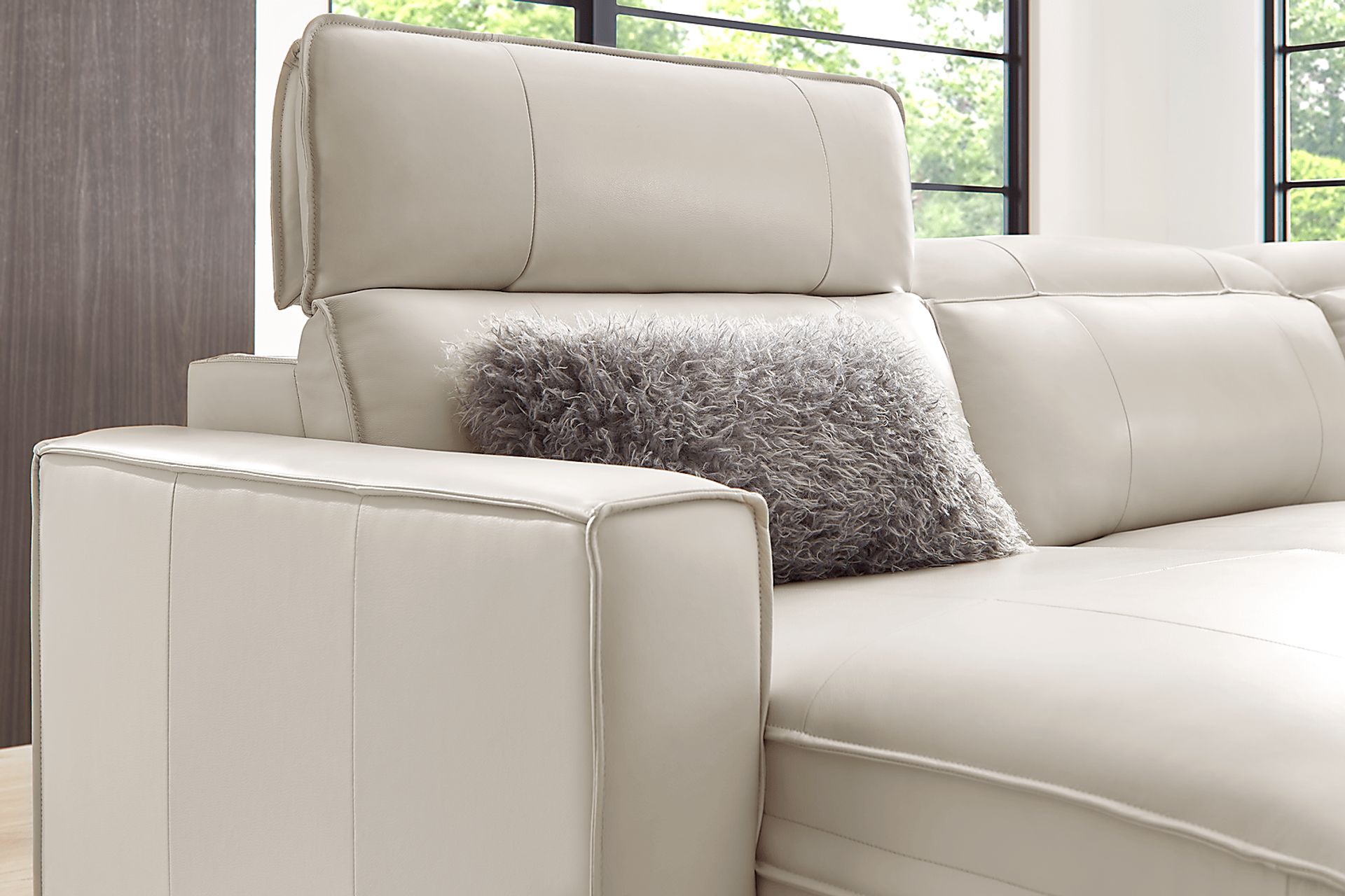 Santorini Ice Leather 5 Pc Dual Power Reclining Sectional - Image 11