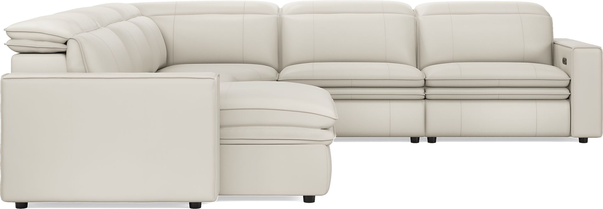 Santorini Ice Leather 5 Pc Dual Power Reclining Sectional - Image 5