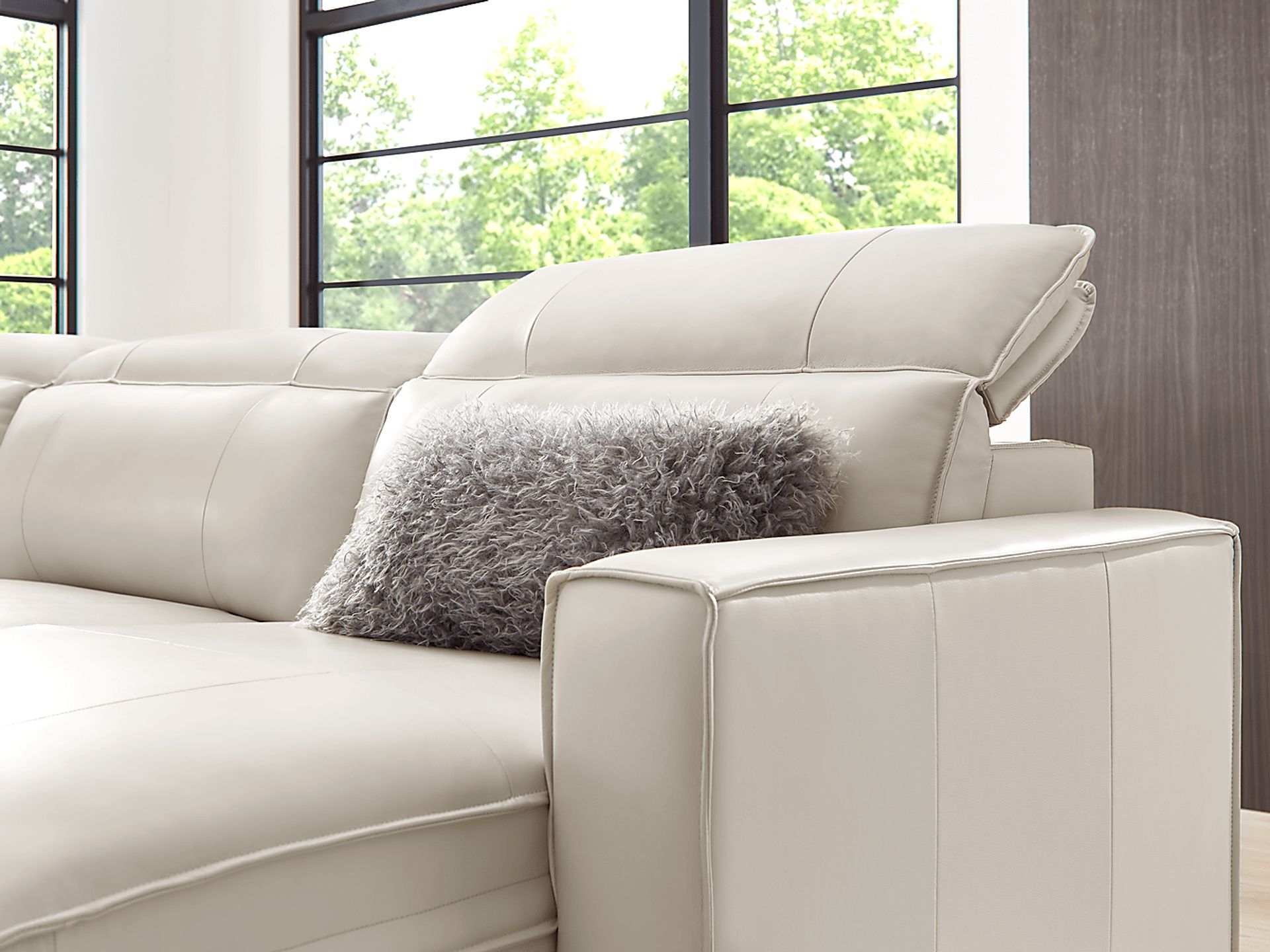 Santorini Ice Leather 5 Pc Dual Power Reclining Sectional - Image 10