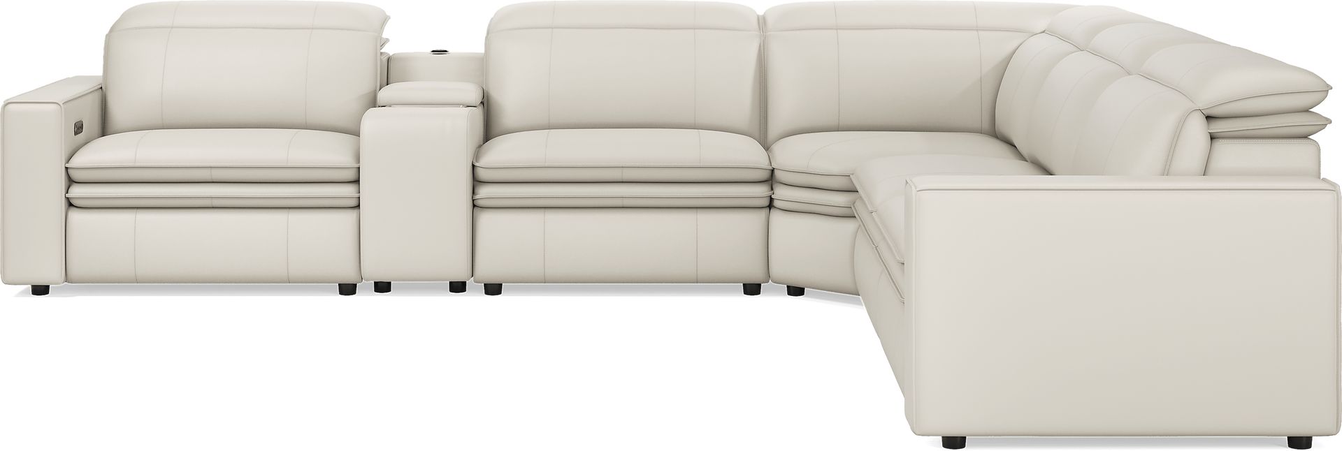 Santorini Ice Leather 6 Pc Dual Power Reclining Sectional - Image 4