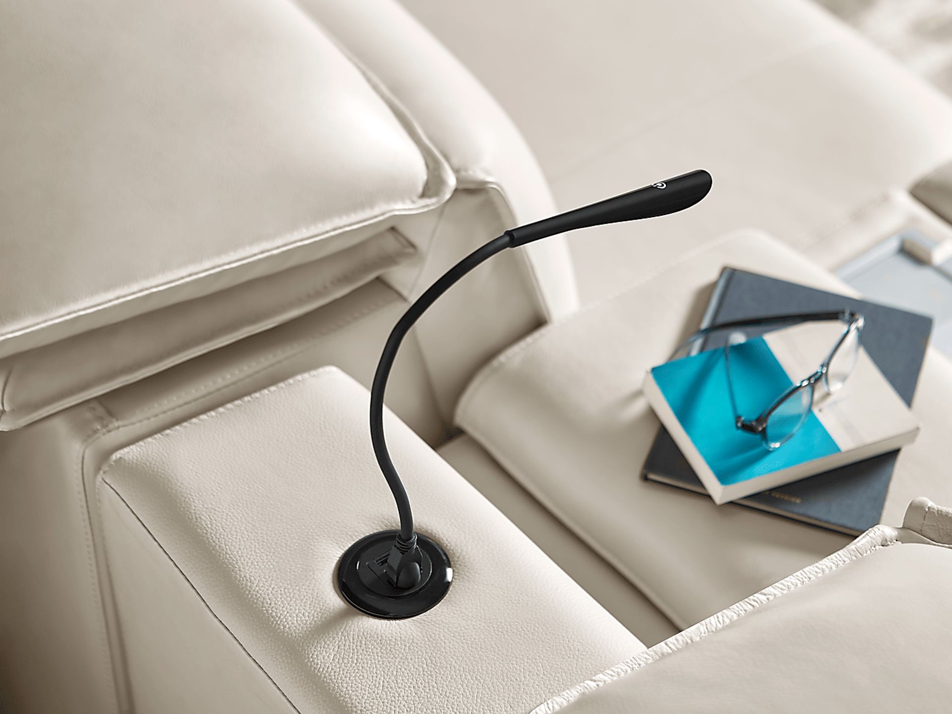 Santorini Ice Leather 6 Pc Dual Power Reclining Sectional - Image 12