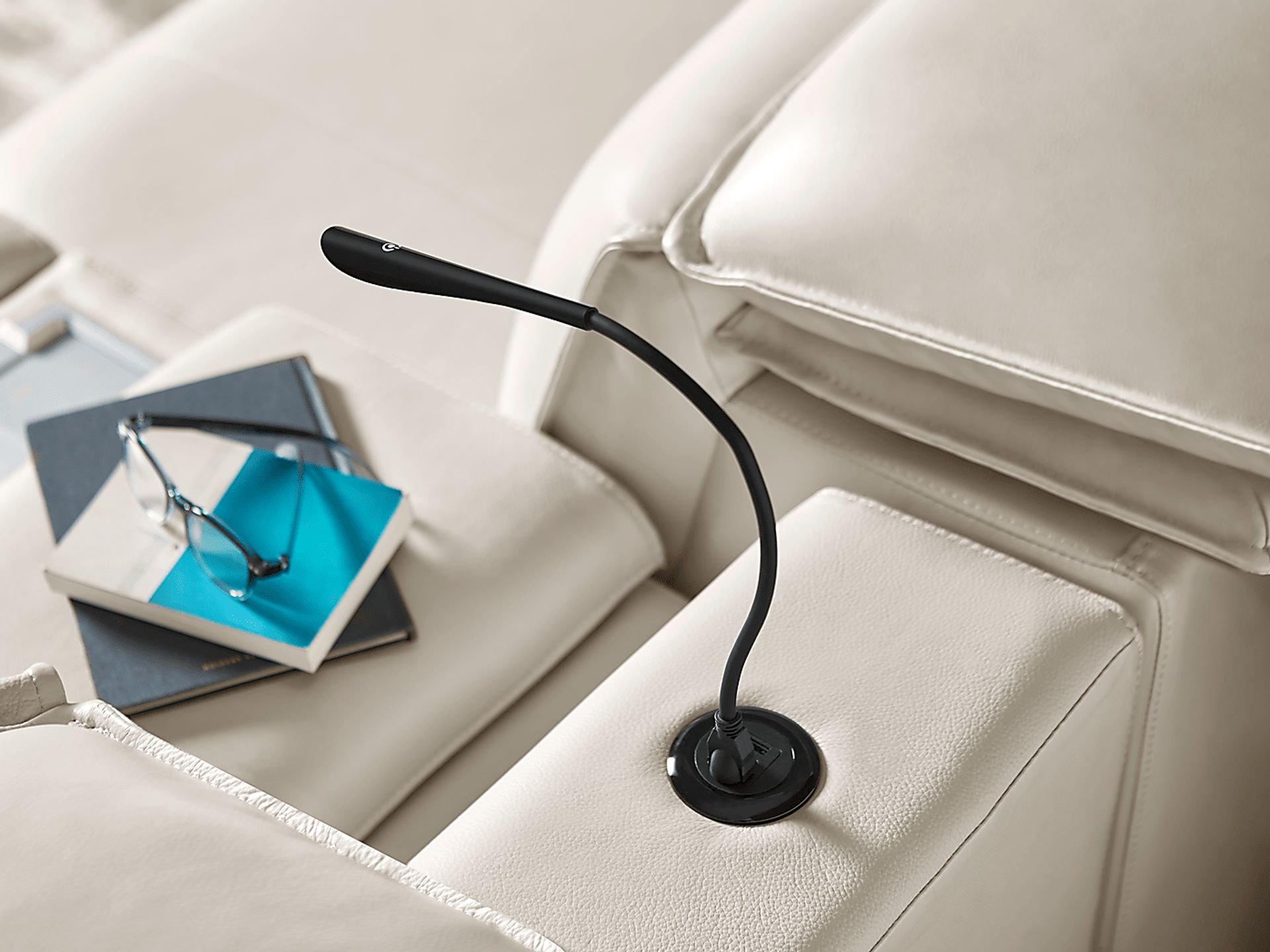 Santorini Ice Leather 6 Pc Dual Power Reclining Sectional - Image 12