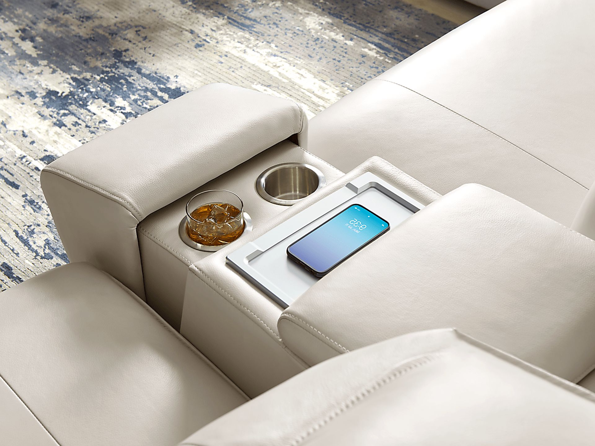 Santorini Ice Leather 6 Pc Dual Power Reclining Sectional - Image 13