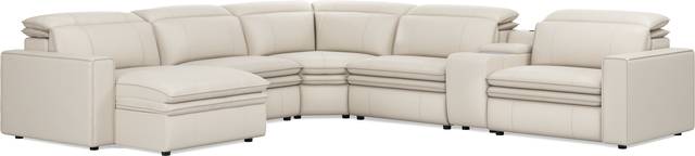 Santorini Ice Leather 6 Pc Dual Power Reclining Sectional - Thumbnail - Image 1