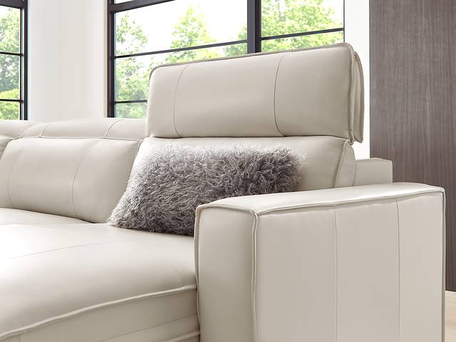 Santorini White Leather 3 Pc Dual Power Reclining Sectional - Thumbnail - Image 4