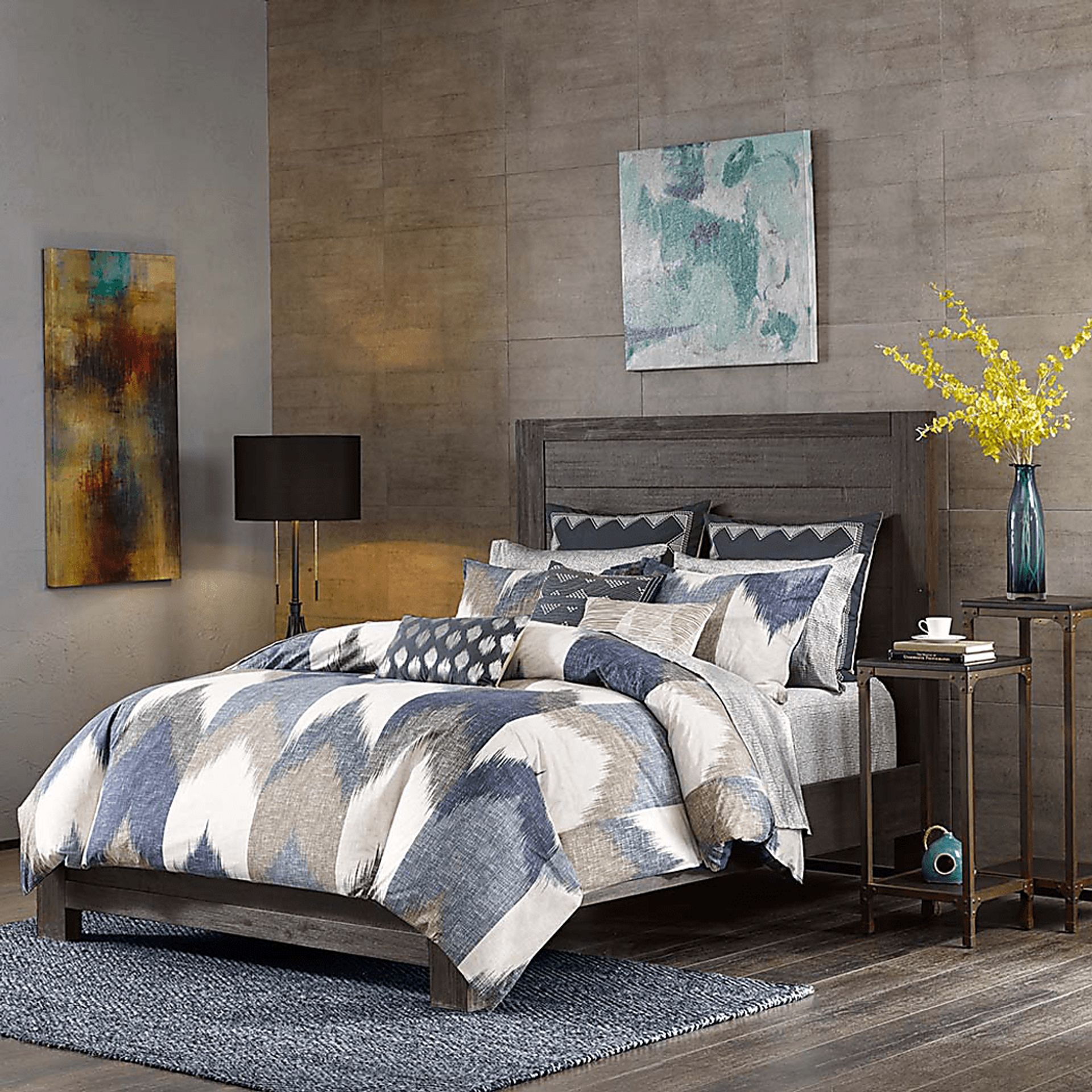 Santro Navy 3 Pc King/California King Comforter Set - Image 2