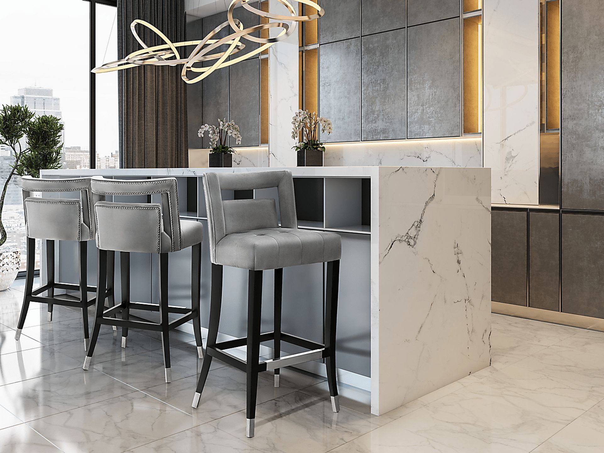 Saraelle Gray Barstool - Image 5