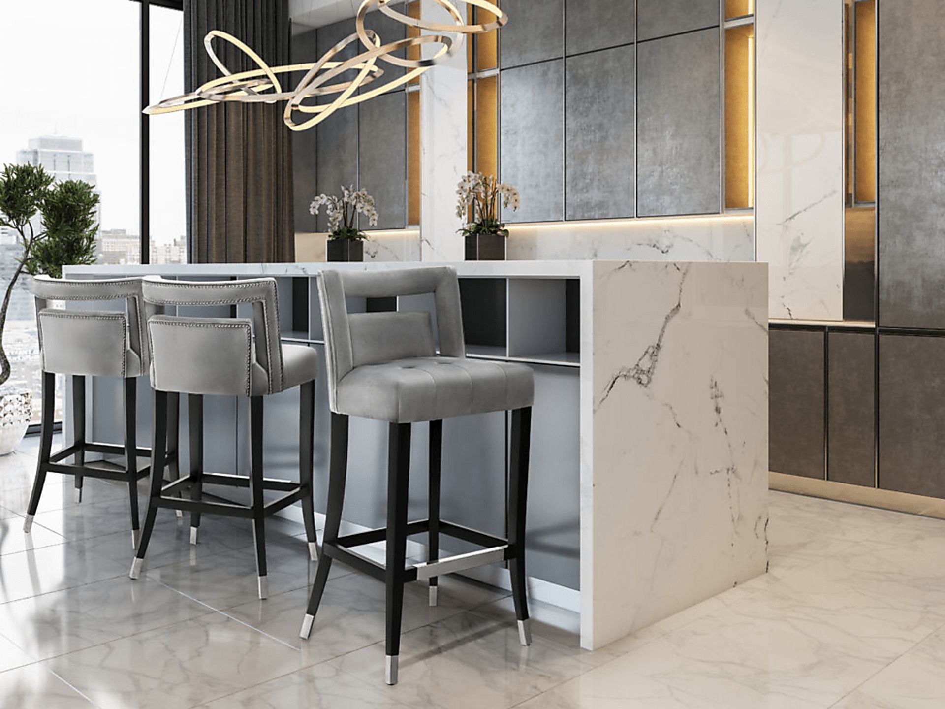 Saraelle Gray Counter Height Stool - Image 5