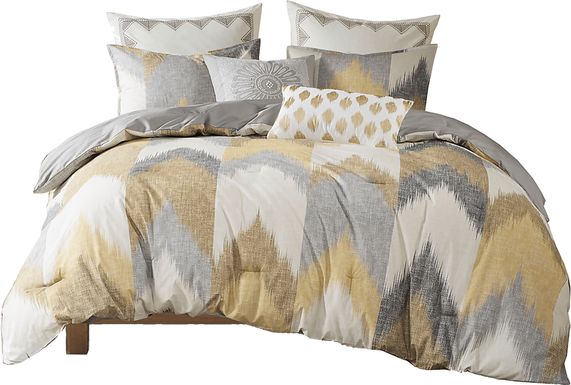 Saraia Yellow 3 pc Full/ Queen Comforter Set