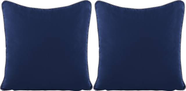 Azul Solid Navy Indoor/Outdoor Accent Pillow, Set of Two - Thumbnail - Image 1