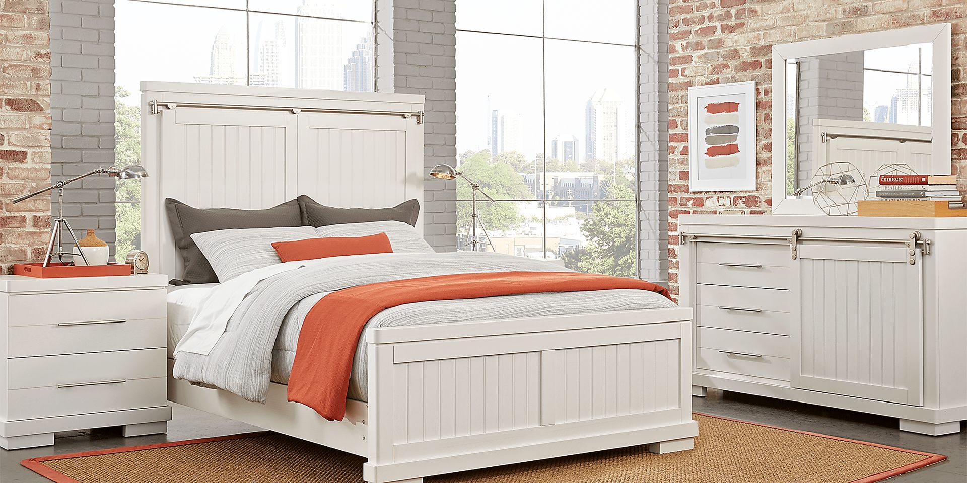 Sarasota Springs White 5 Pc King Panel Bedroom - Image 1