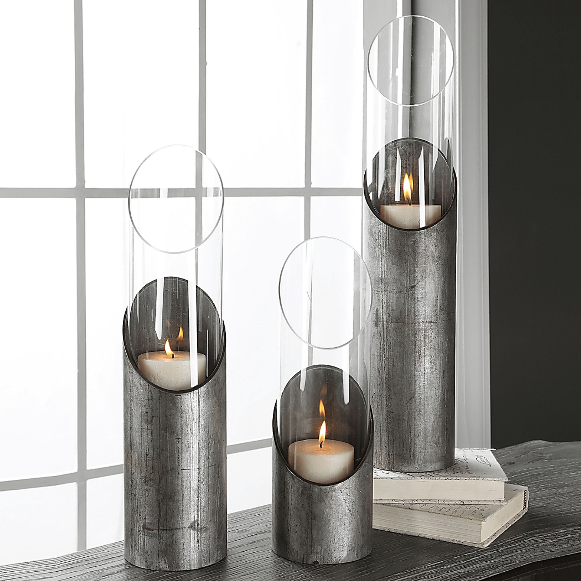 Saraya Silver Candle Holder, Set of 3 - Image 2