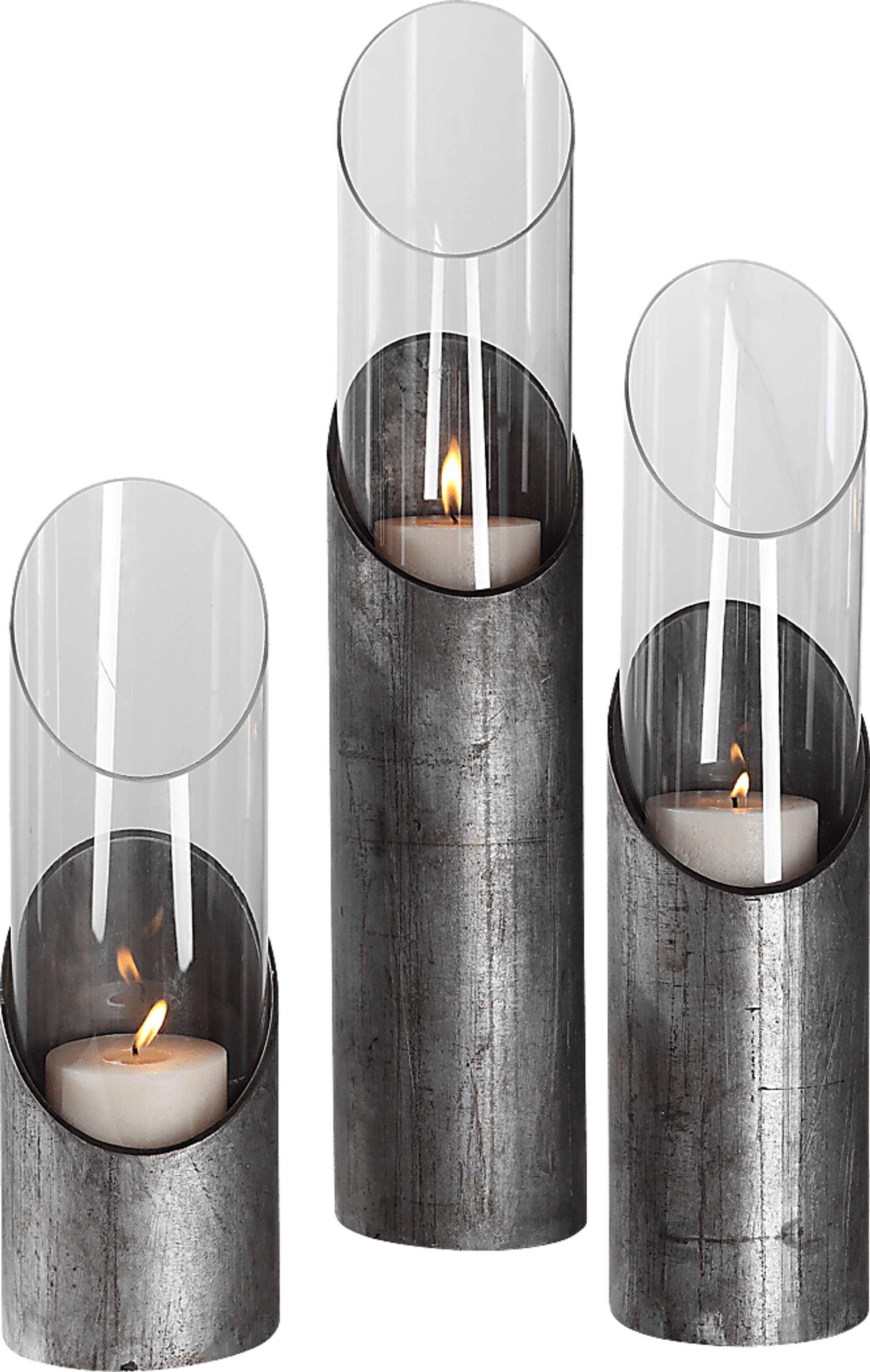 Saraya Silver Candle Holder, Set of 3 - Image 1