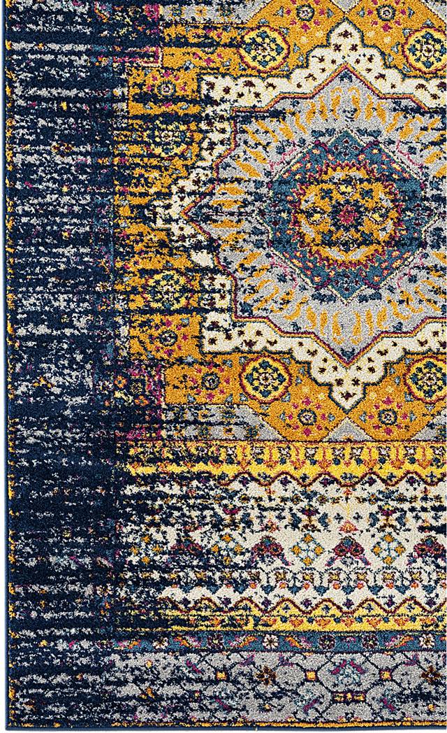 Sarcel Navy/Orange 7'6 x 9'6 Rug - Thumbnail - Image 4