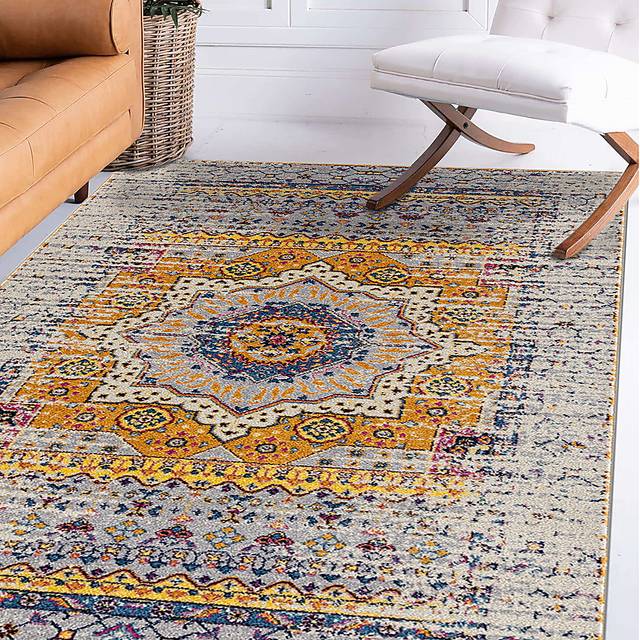 Sarcel Orange/Ivory 7'6 x 9'6 Rug - Thumbnail - Image 2