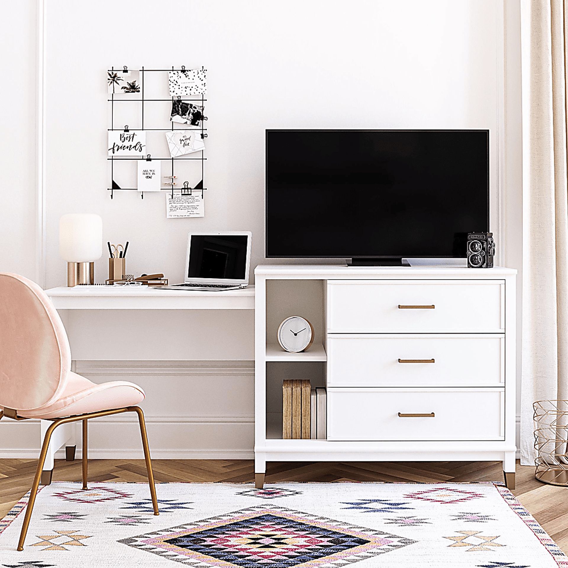 Sarcoxie White Storage Desk - Image 2