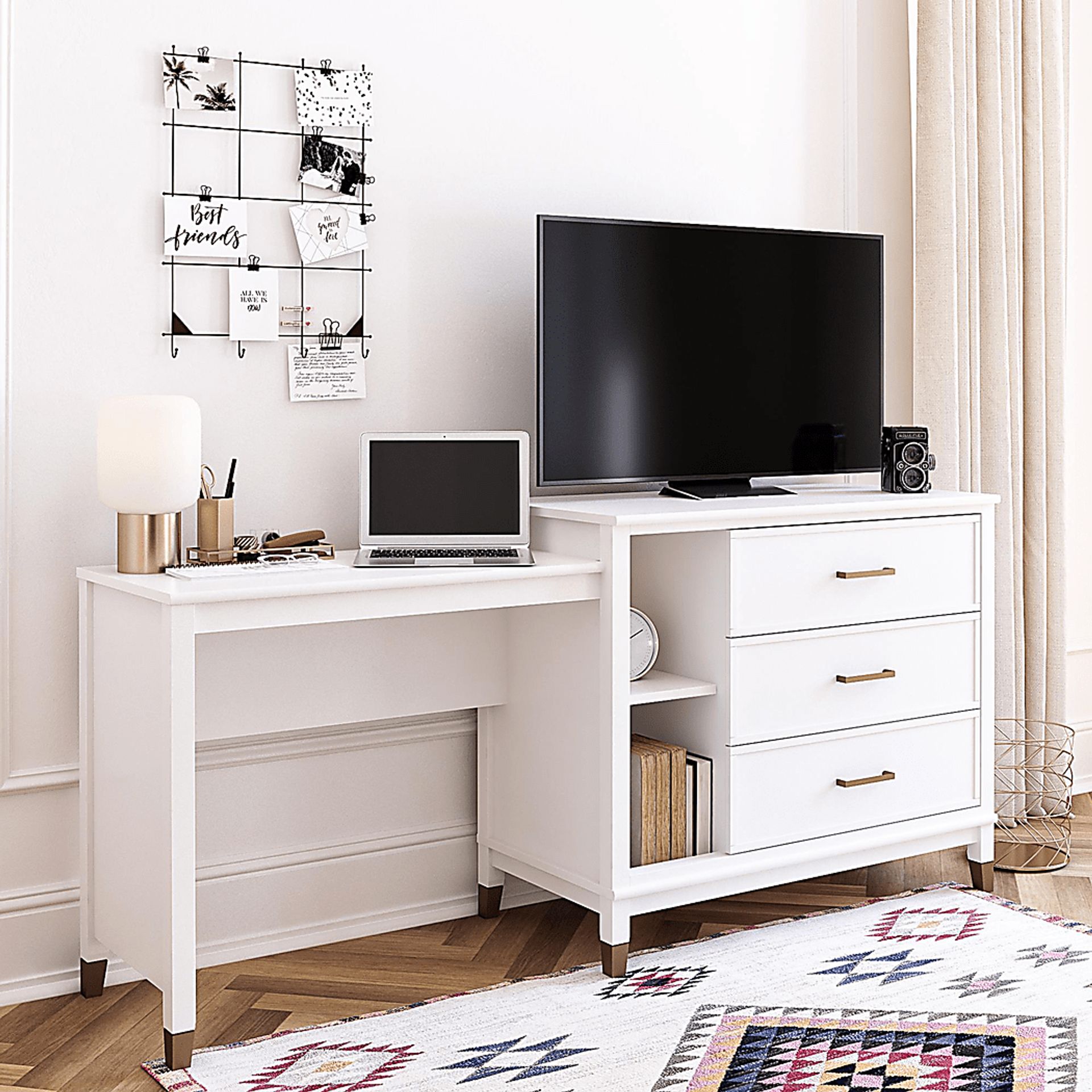 Sarcoxie White Storage Desk - Image 3