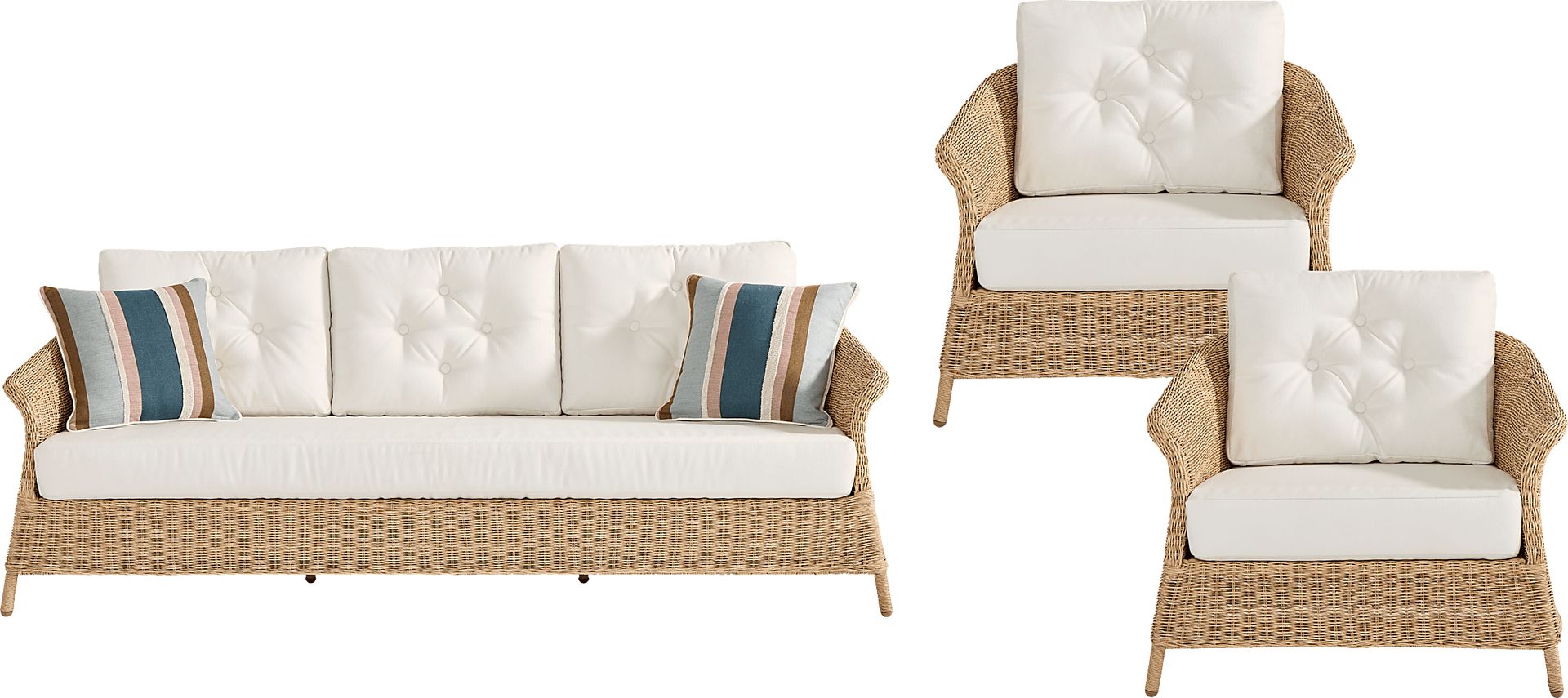 Sarina Bay Natural 3 Pc Outdoor Seating Set - Image 1